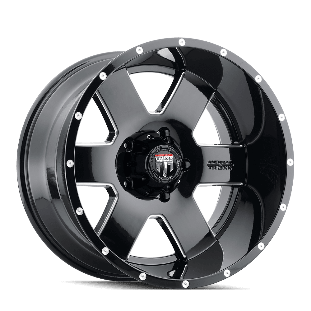 American Truxx Armor AT155 Gloss Black Milled 18X9 6-135 -12mm 87.1mm - AT155-8936M-12