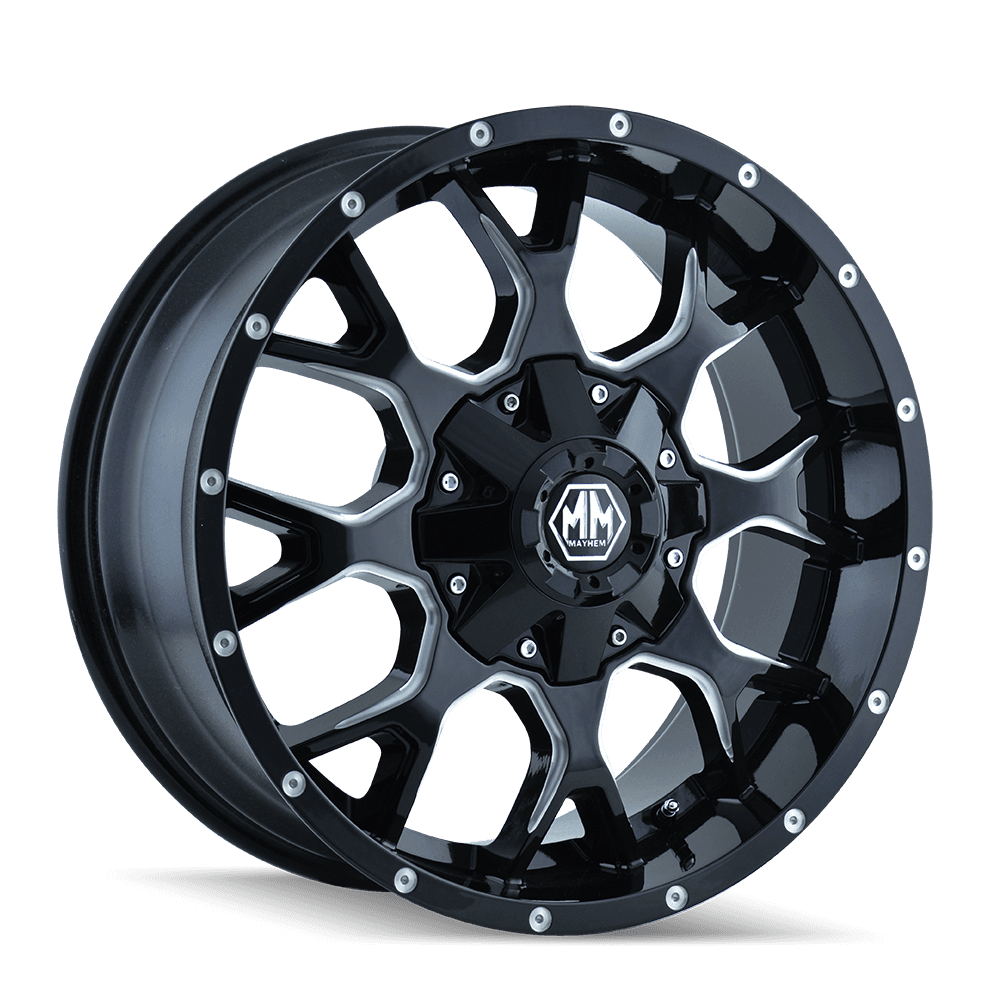 Mayhem Warrior 8015 Gloss Black Milled 17X9 5-114.3/5-127 18Mm 87Mm - 8015-7956M18