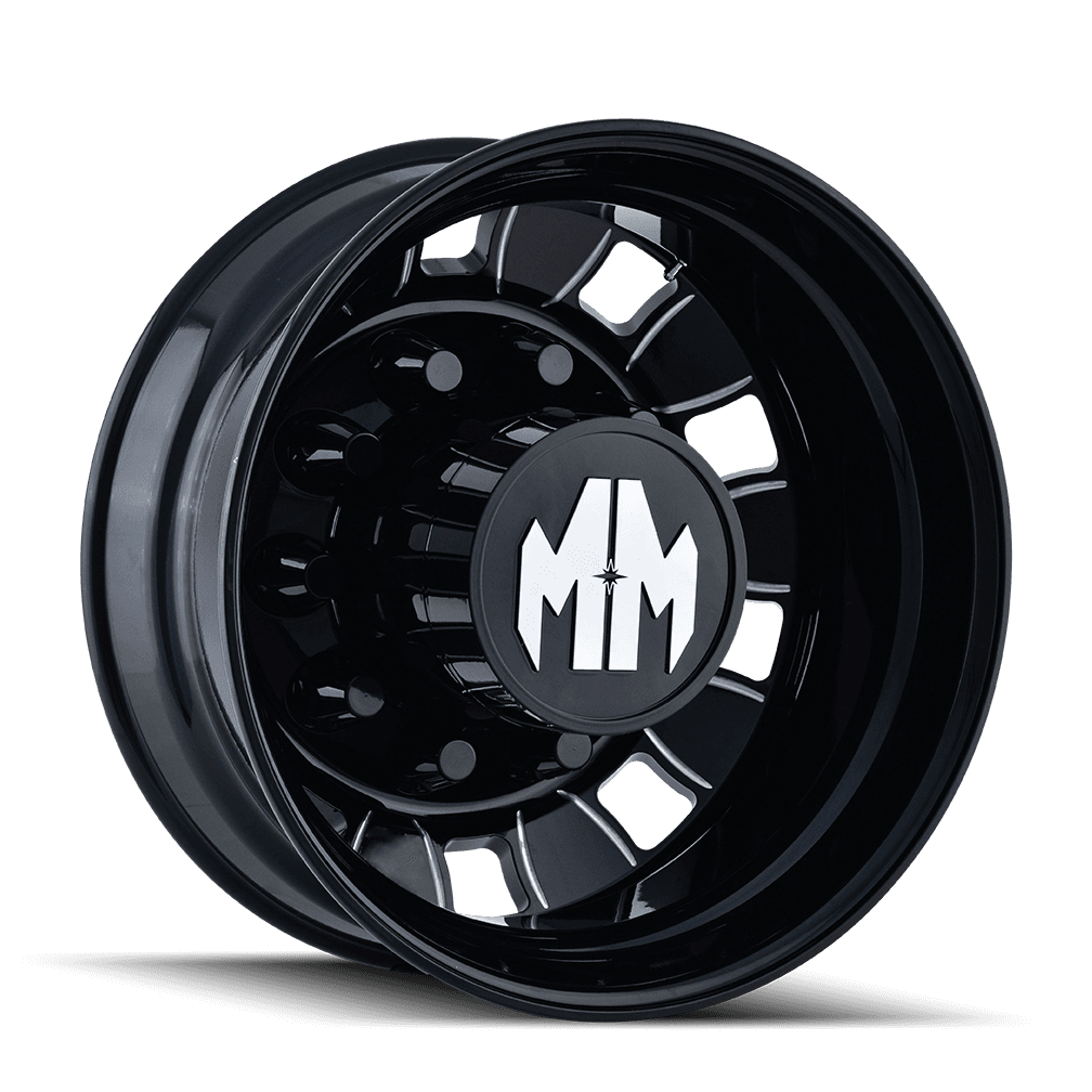 Mayhem Bigrig 8180 Rear Gloss Black Milled 22.5X8.25 10-285.75 169Mm 220.1Mm - 8180-225810Bmr