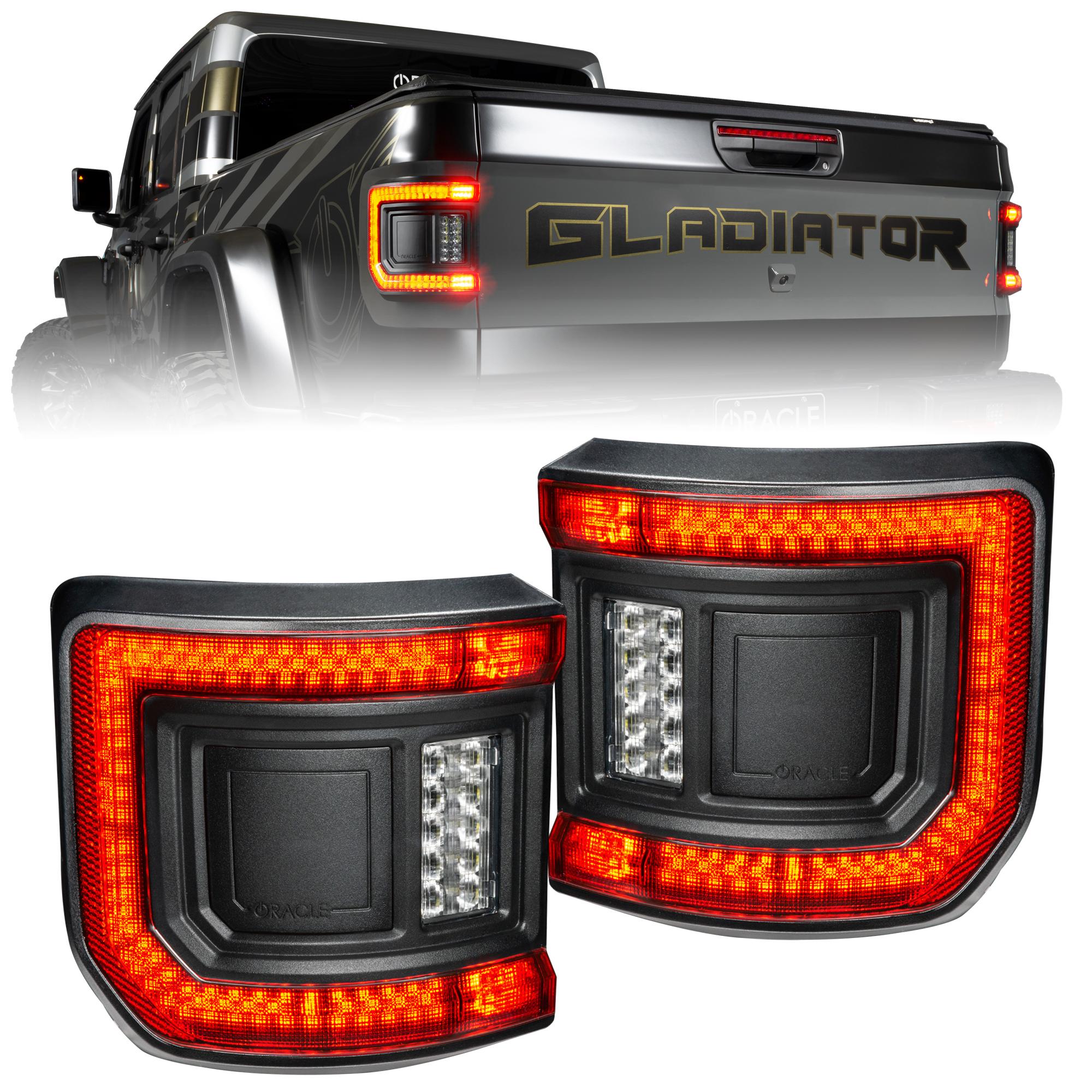 ORACLE Lighting "Black Series" Flush Mount LED Tail Lights for Jeep Gladiator JT - 5882-504-T