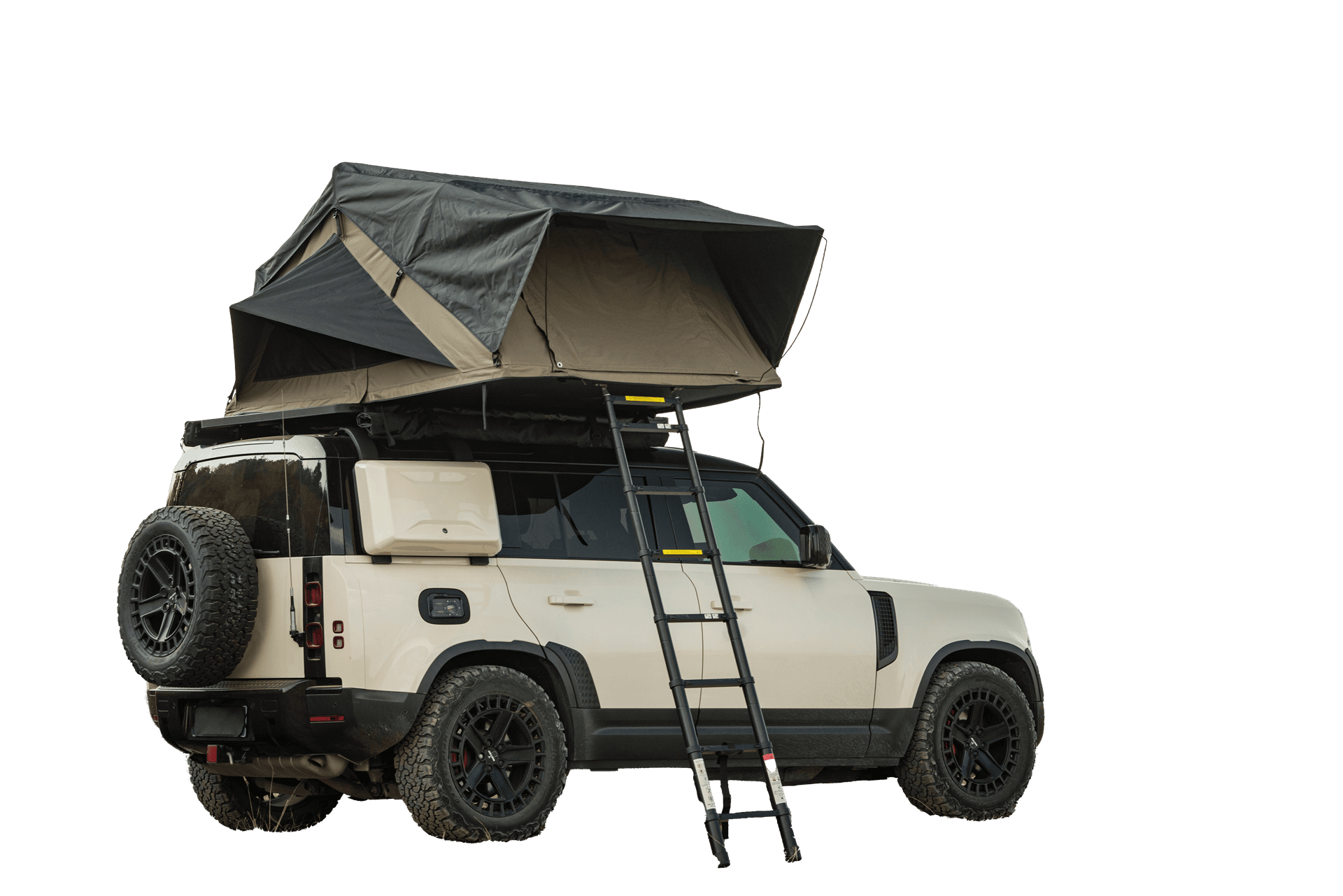 Roveroll Snail Soft Shell Roof Top Tent-Taupe Body & Black Rain Fly - 63 in - SS002