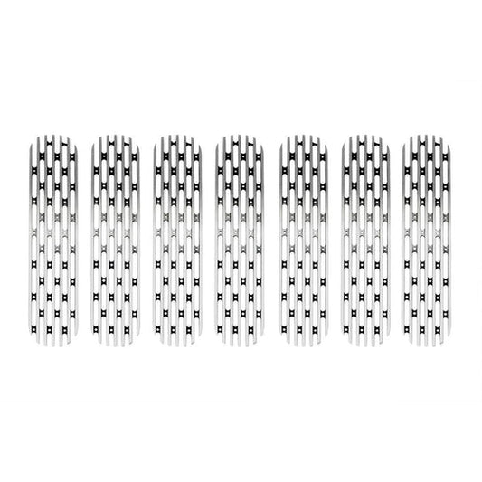 2007-2018 Jeep JK 7 Piece Grille Inserts | Brushed
