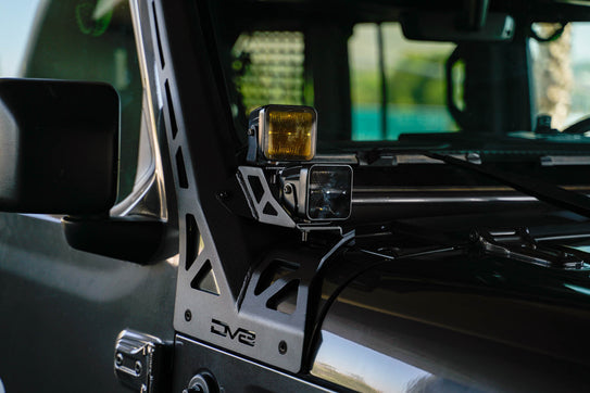 2018-2025 Jeep Wrangler JL & Gladiator JT | A-Pillar Dual Light Pod Mounts