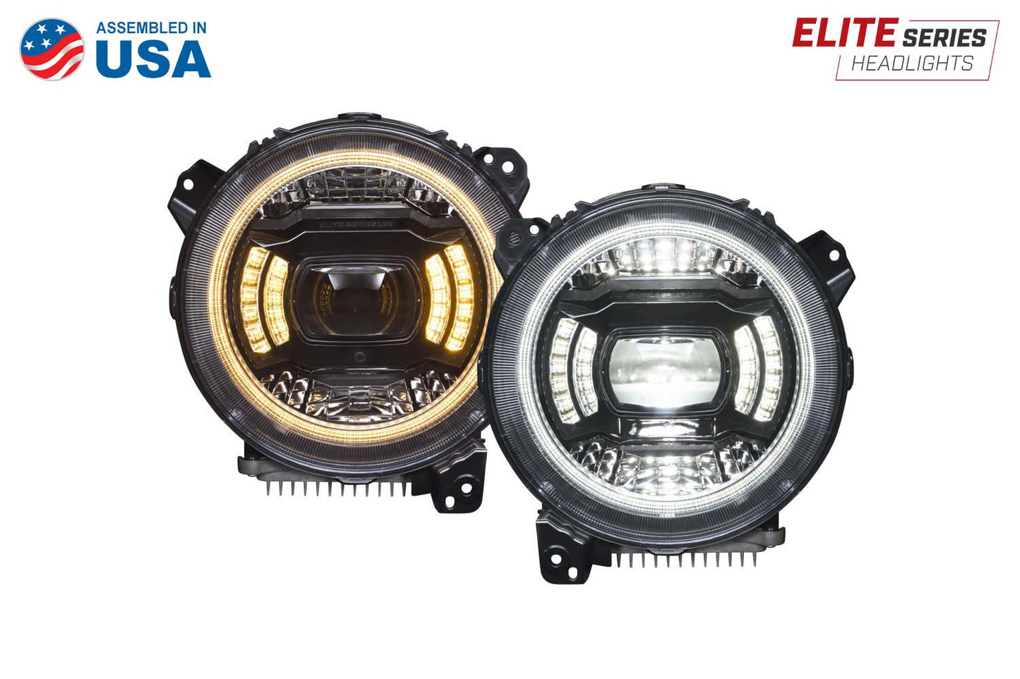 Elite LED Headlamps for 2018-Present Jeep JL Wrangler and 2020-Present Jeep Gladiator