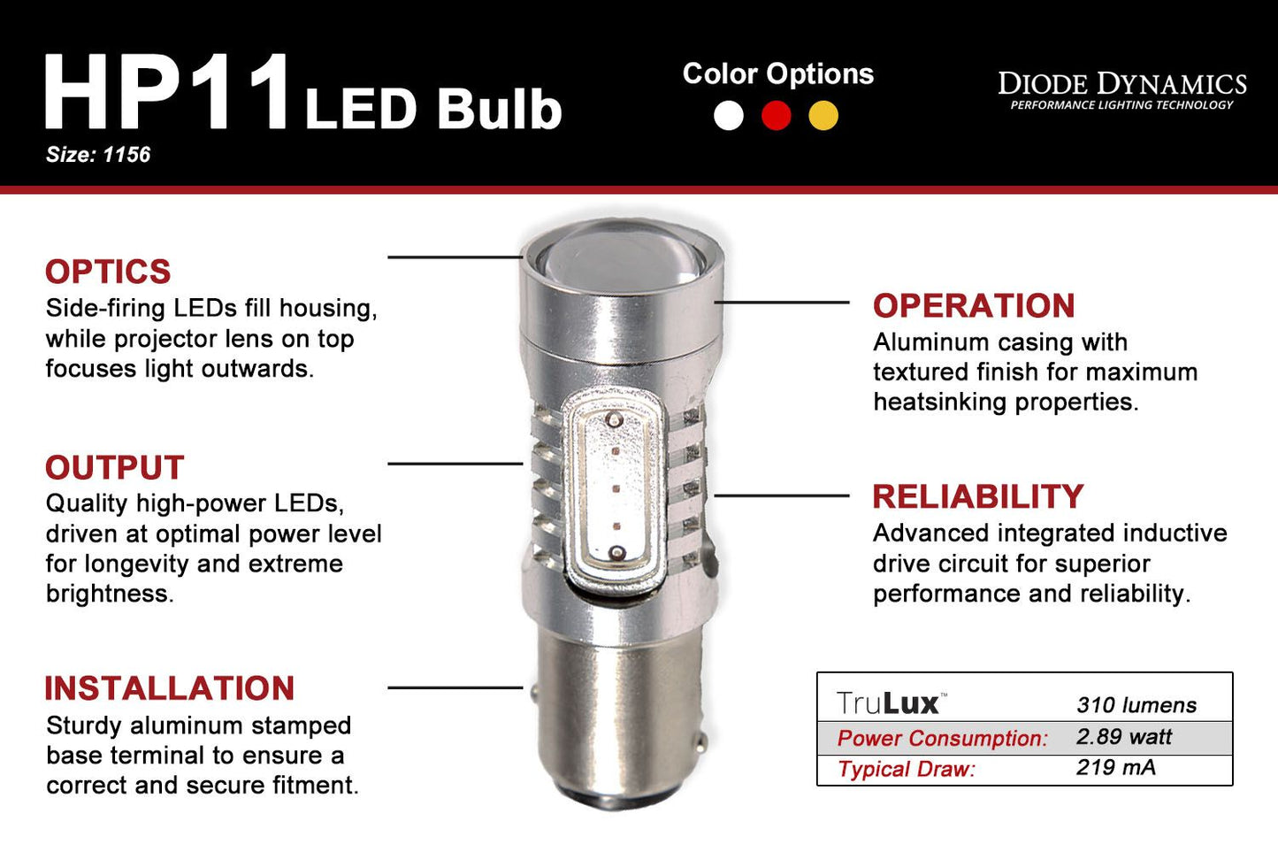 1156 HP11 Backup LED Bulbs