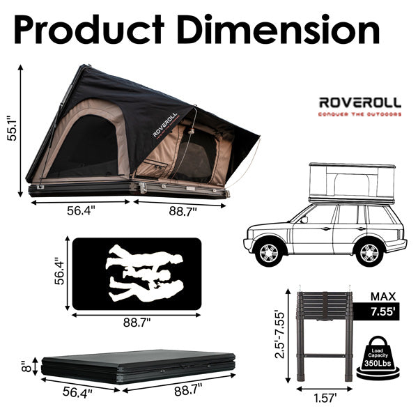 GRAND CANYON Aluminum Side Opening Hard Roof Top Tent