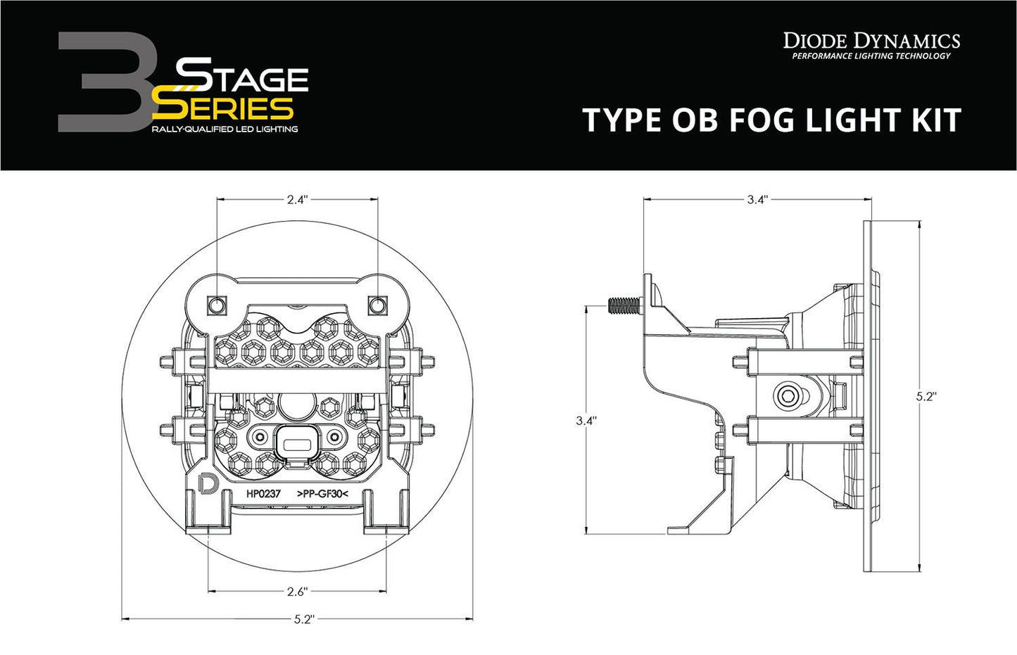 SS3 SAE Type OB Fog Light Kit