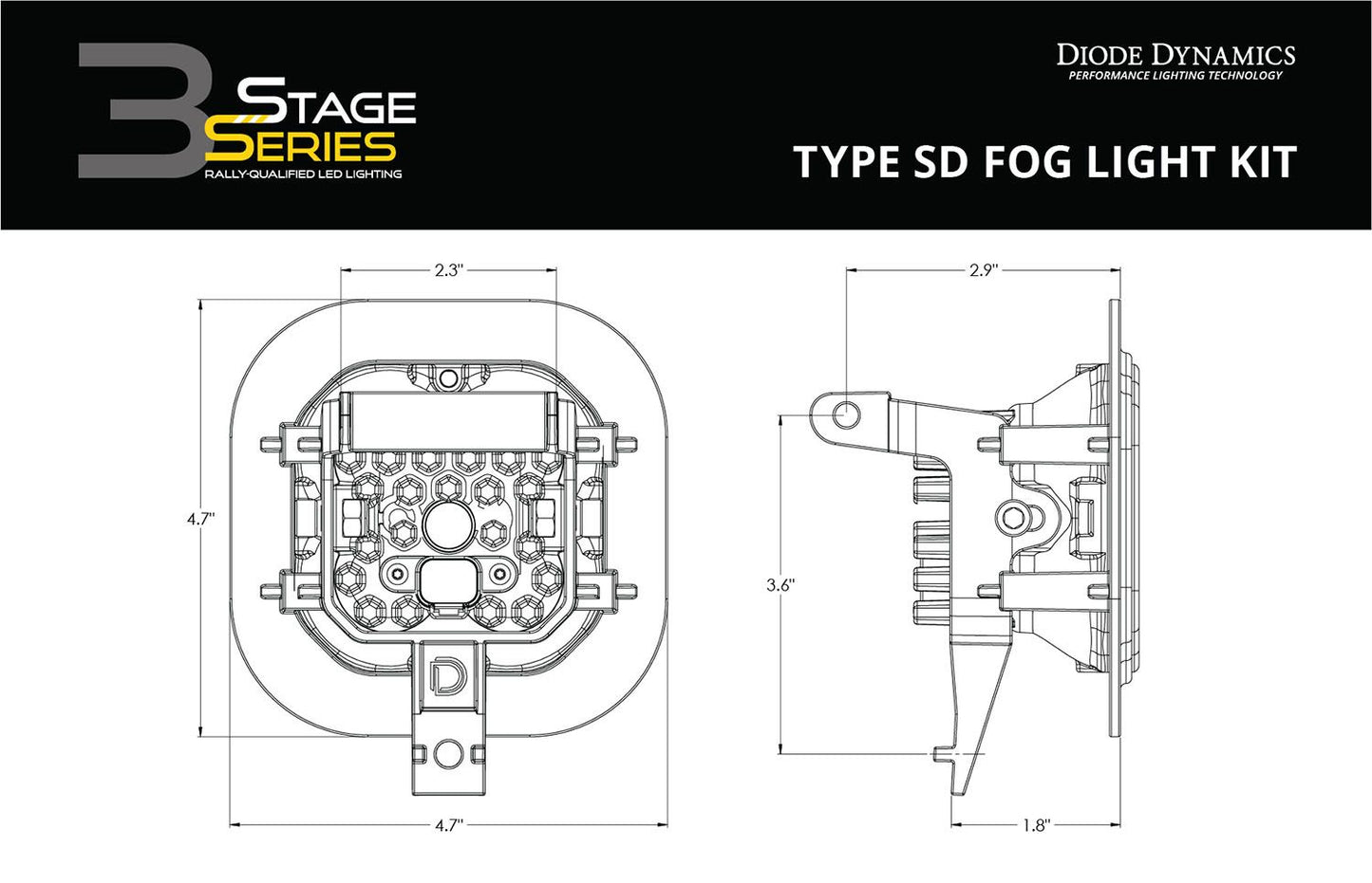 SS3 SAE/DOT Ram Vertical Fog Light Kit