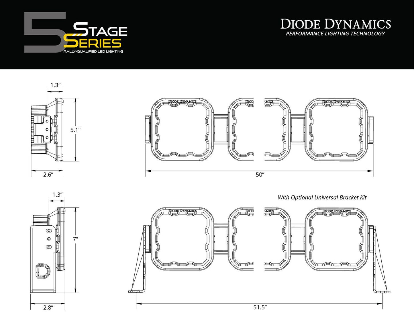 SS5 CrossLink 5-Pod LED Light Bar (Single)