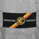 36 inchx72 inch KC Banner - Adventure Further - Outdoor - Black / Yellow KC Logo-1