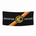 36 inchx72 inch KC Banner - Adventure Further - Outdoor - Black / Yellow KC Logo-2