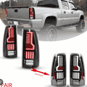 1999-2007 Chevy Silverado 1500 2500 3500 / 1999-2002 GMC Sierra 1500 2500 3500 LED Taillights - Black / Clear-7