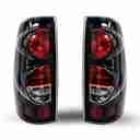 1999-2006 Chevy Silverado 1500 2500 3500 / 1999-2002 GMC Sierra 1500 2500 3500 Taillights - Glossy Black / Clear-2