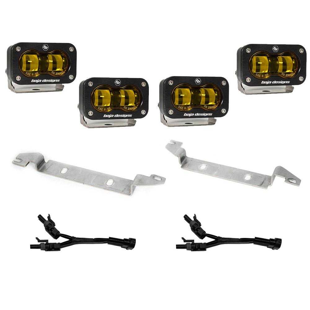 2024-Present Toyota Tacoma S2 SAE Baja Amber OEM Fog Replacement Kit Baja Designs
