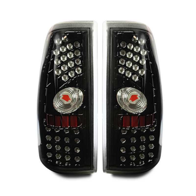 1999-2006 Chevy Silverado 1500 2500 3500 / 1999-2002 GMC Sierra 1500 2500 3500 LED Taillights - Gloss Black / Clear