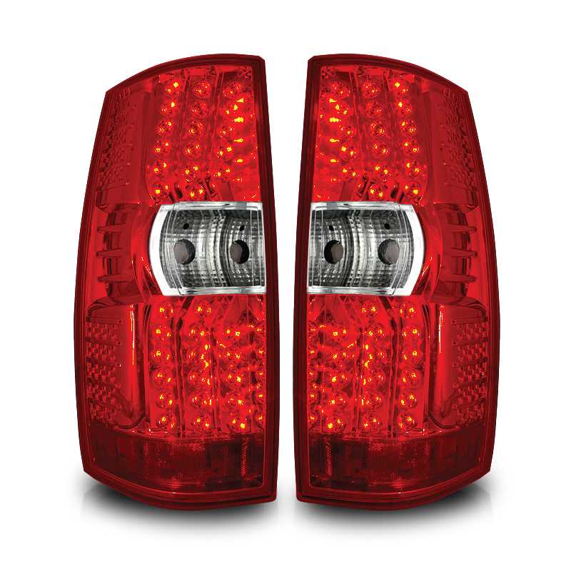 2007-2014 GMC Yukon LED Taillights - Chrome / Red