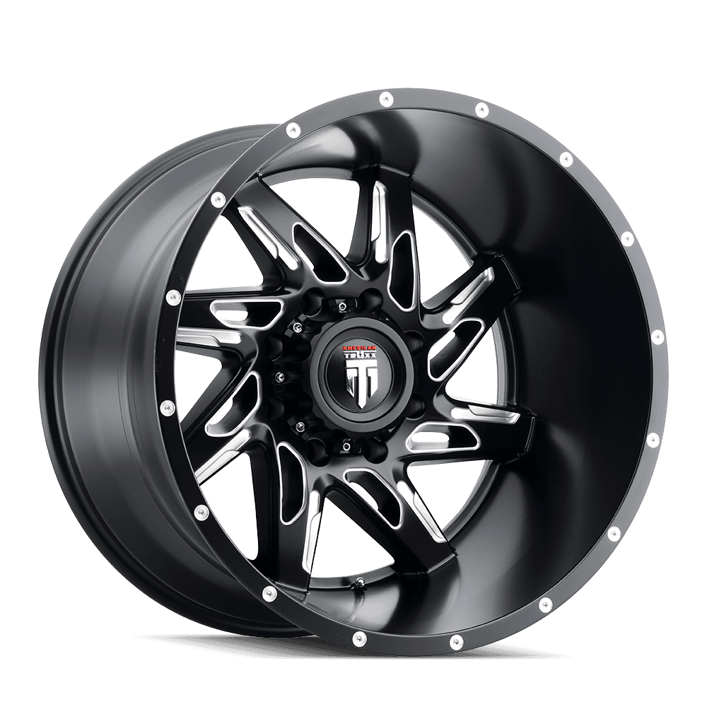 American Truxx Spyder AT183 Satin Black Milled 22X14 5-139.7 -76mm 87.1mm - AT183-22485M-76