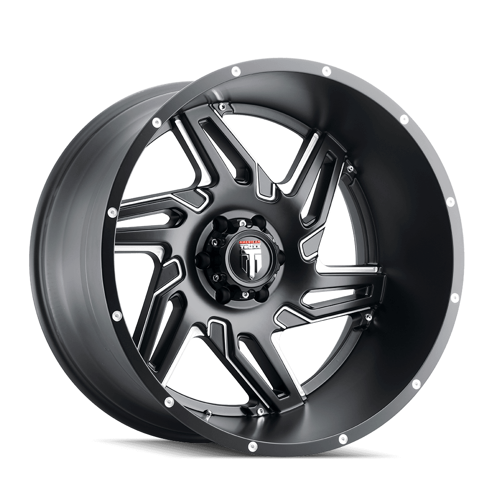 American Truxx Spurs AT186 Satin Black Milled 22X12 6-135 -44mm 87.1mm - AT186-22236M-44