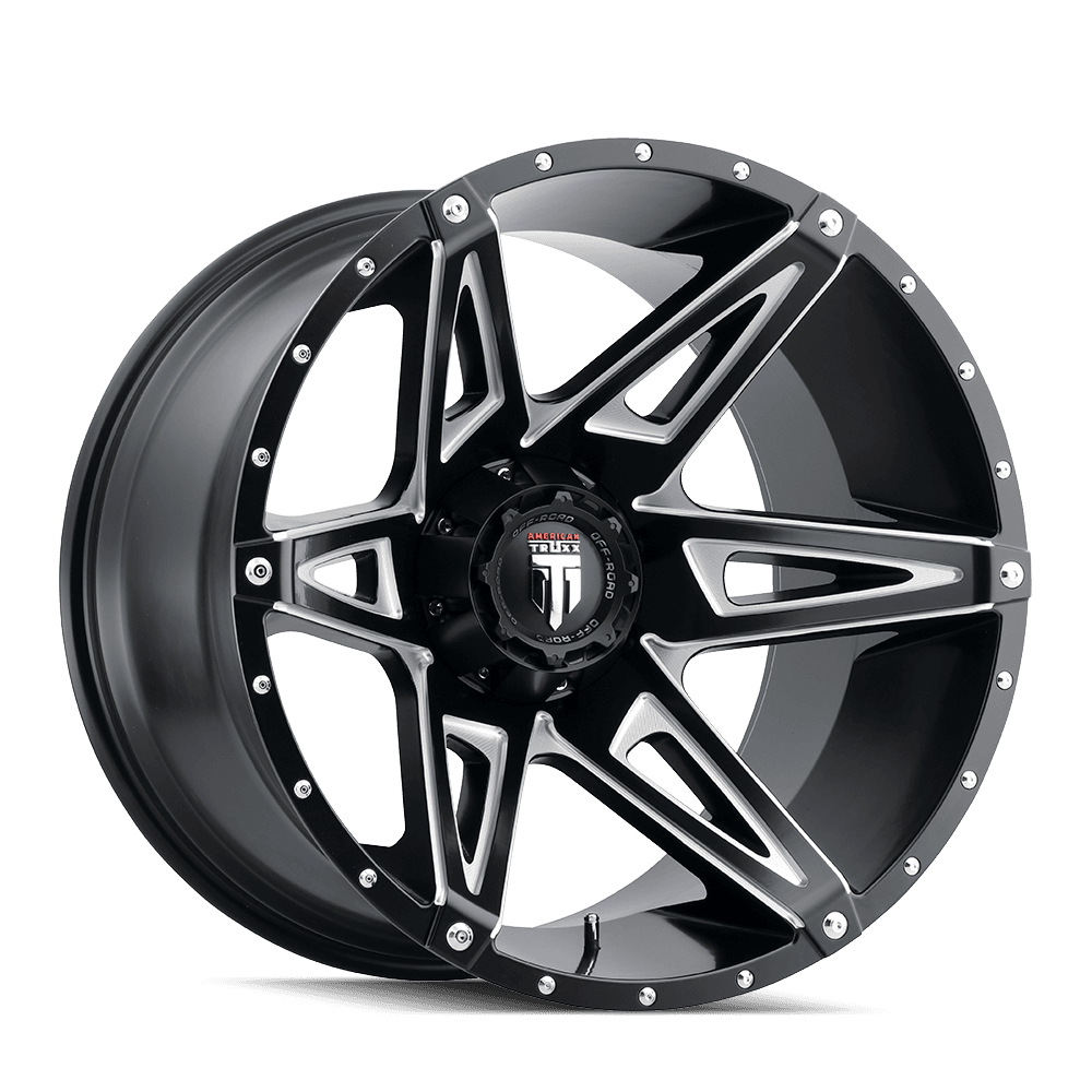 American Truxx Kutz AT1902 Gloss Black Milled 20X9 8-165.1 -12mm 125.2mm - AT1902-2981M-12