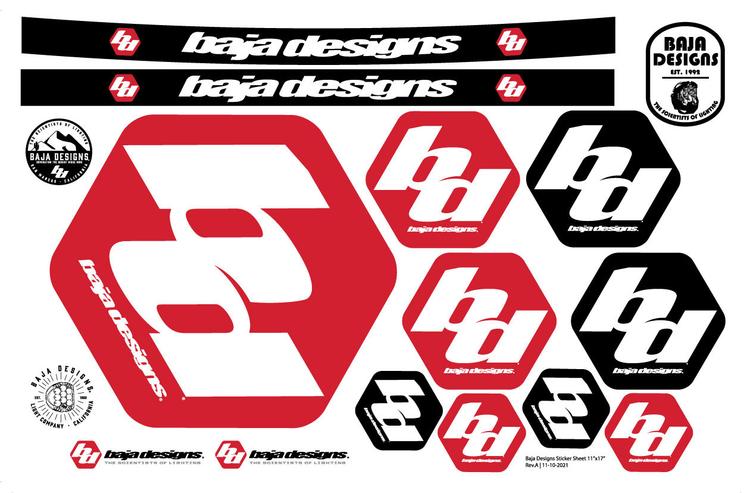 Baja Designs BD Sticker Sheet Baja Designs - 900098