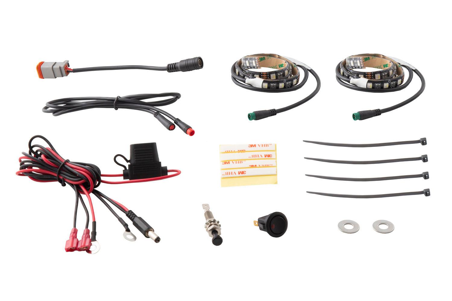 Diode Dynamics - RGBW Engine Bay Strip Kit 2pc - DD0440