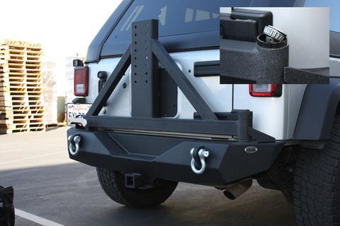 DV8 2007-2018 Jeep JK Mid Width Rear Bumper & Tire Carrier | RS-1 - Bearing Style - RBSTTB-01BR