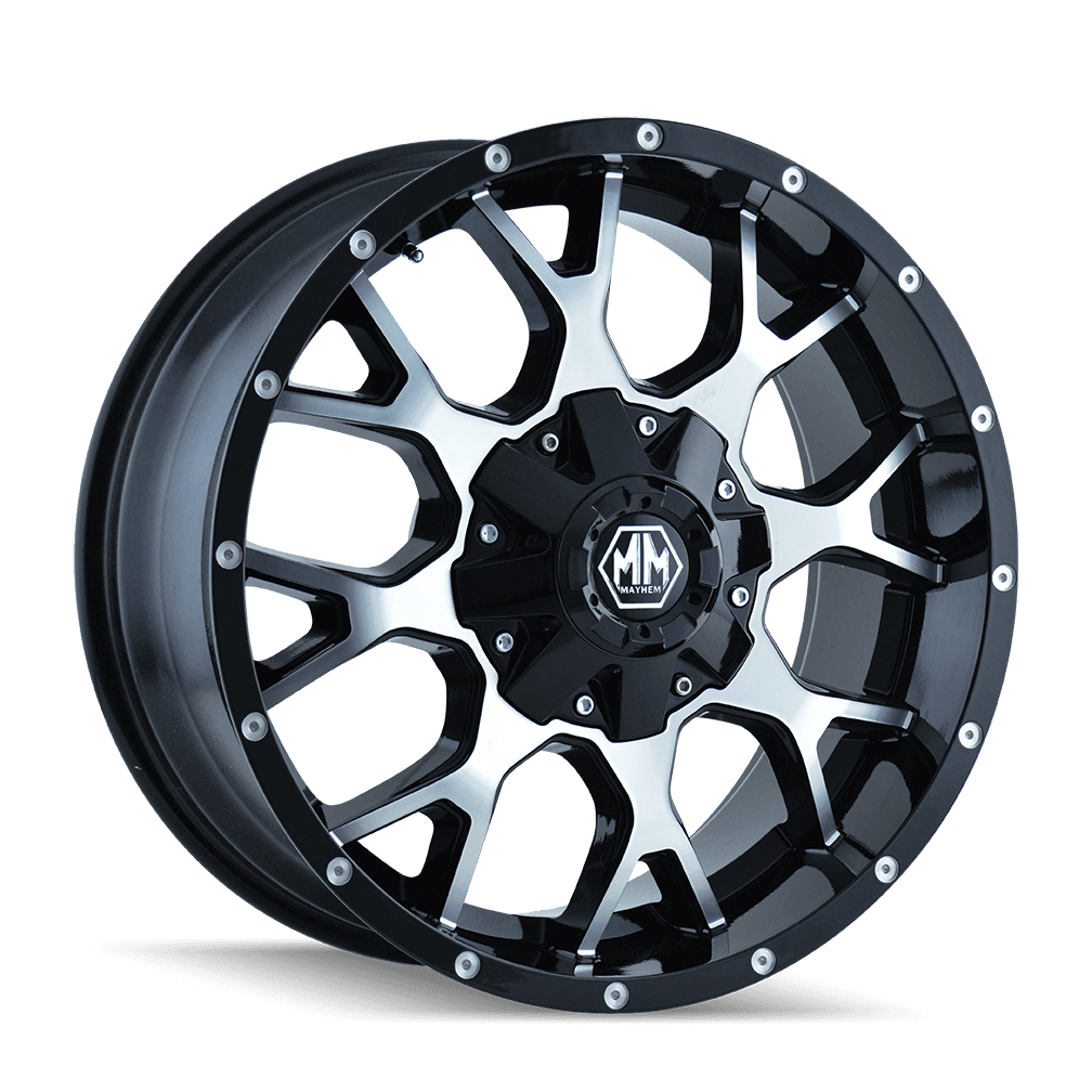 Mayhem Warrior 8015 Gloss Black Machined 20X9 5-150/5-139.7 18Mm 110Mm - 8015-2997B18