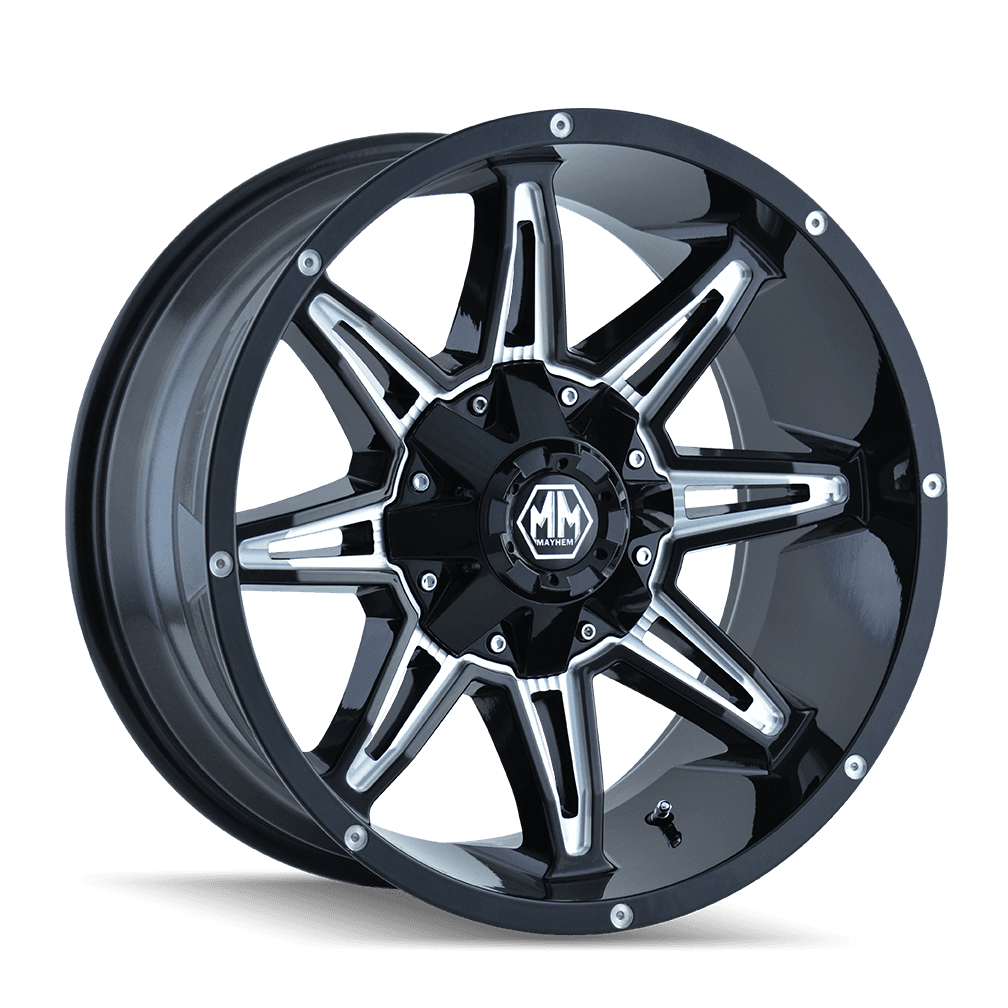 Mayhem Rampage 8090 Gloss Black Milled 20X10 5-127/5-139.7 -25Mm 87Mm - 8090-2152M