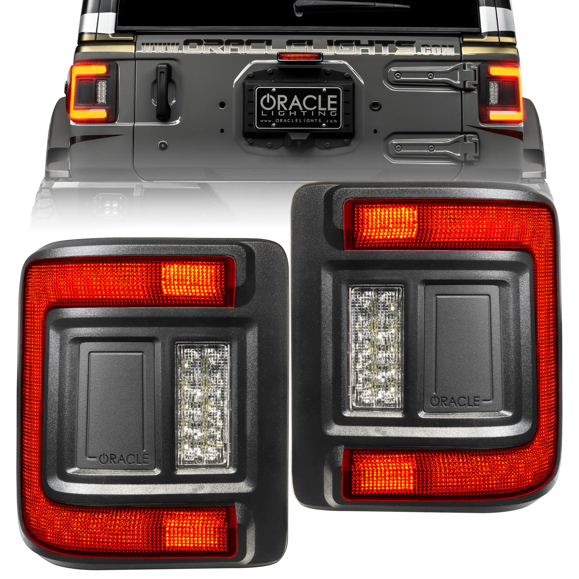 ORACLE Lighting "Black Series" Flush Mount LED Tail Lights for Jeep Wrangler JL - 5884-504-T