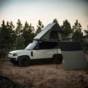 Roveroll Tri-Clam Shell Roof Top Tent-Taupe Body & Black Rain Fly - 47 in - AC001-1