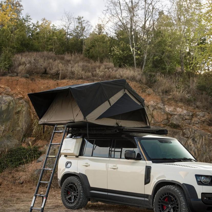 Roveroll Snail Soft Shell Roof Top Tent-Taupe Body & Black Rain Fly - 52 in - SS001