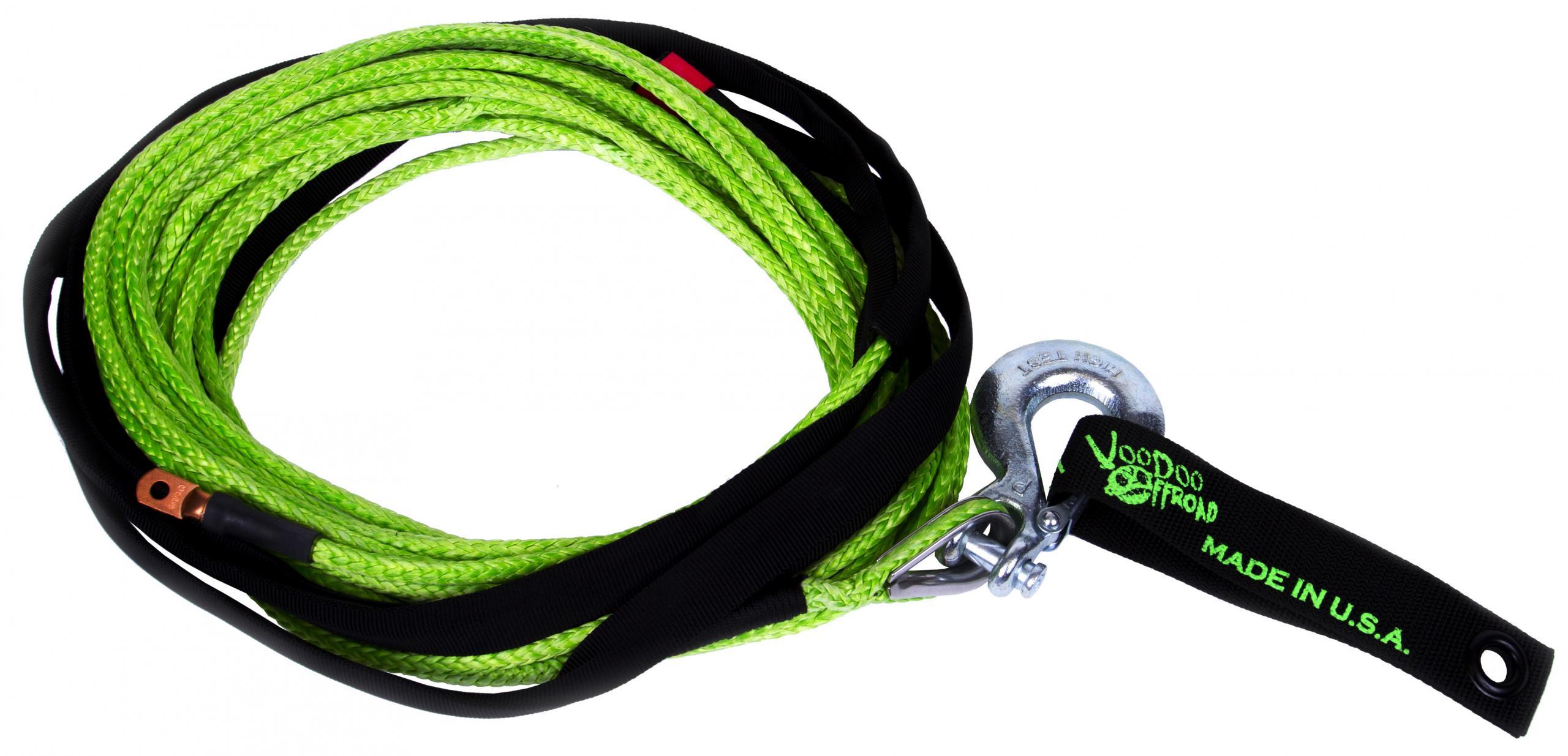 VooDoo Offroad Winch Rope UTV 1/4 Inch x 50 Foot Green - 1400001