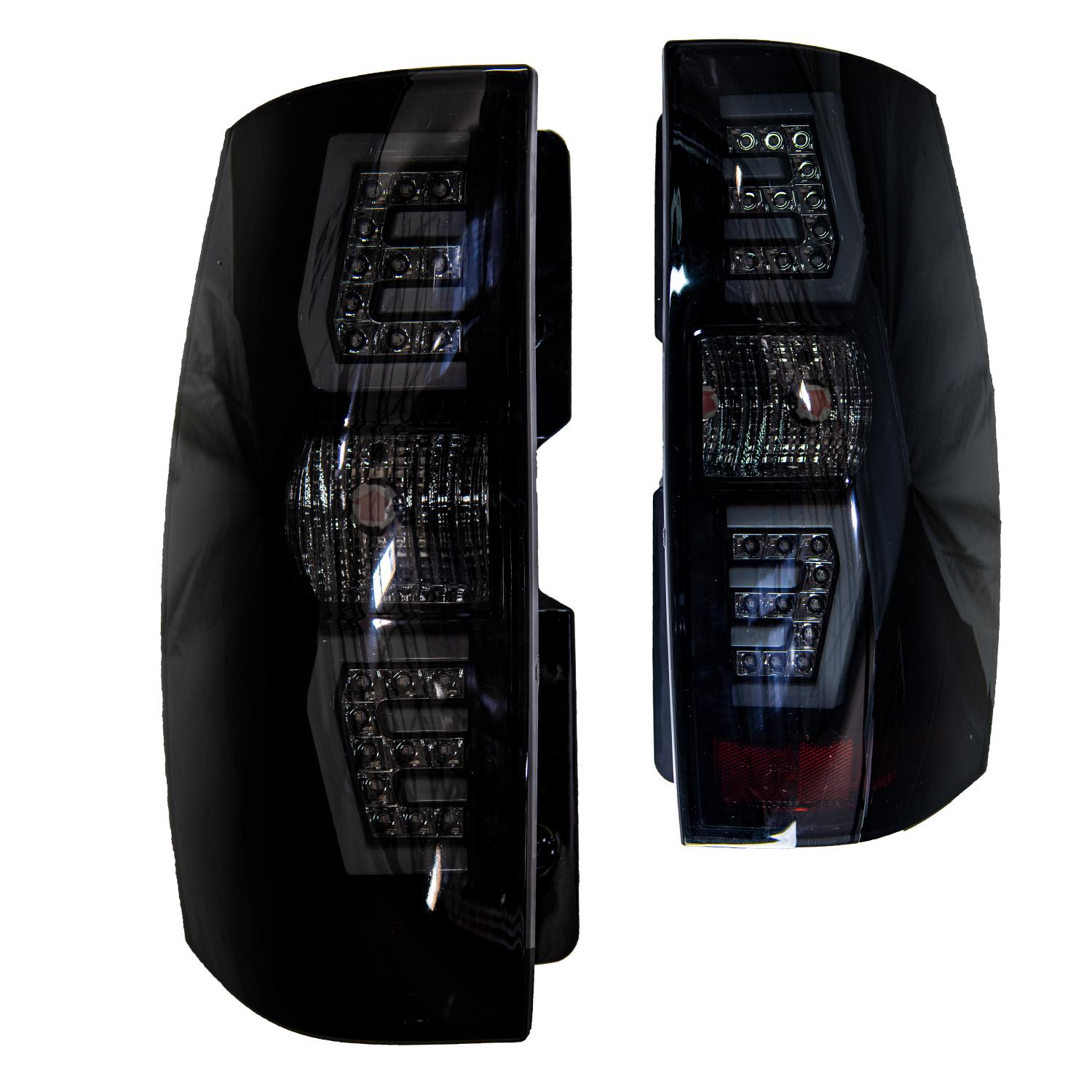 2007-2014 Chevy Suburban 1500 2500 / Tahoe LED Sequential Taillights - Black / Smoke