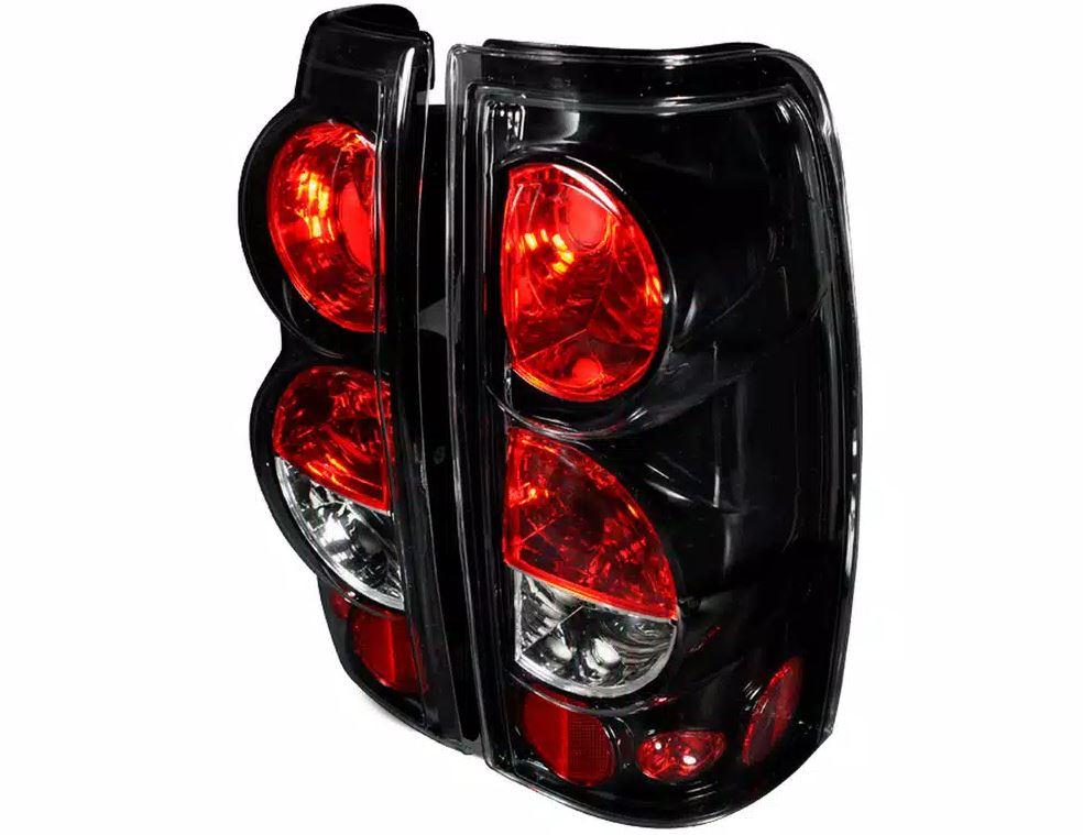 1999-2006 Chevy Silverado 1500 2500 3500 / 1999-2002 GMC Sierra 1500 2500 3500 Taillights - Glossy Black / Clear