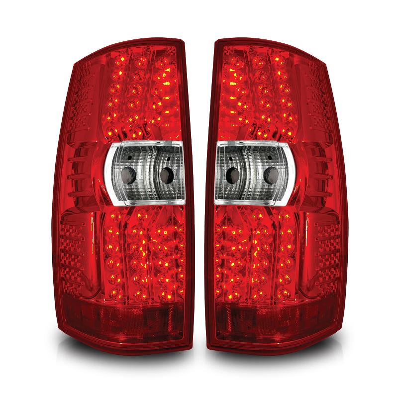 2007-2014 GMC Yukon LED Taillights - Chrome / Red