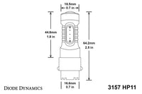 3156/3157 HP11 Backup LED Bulbs - Cool White 6000k