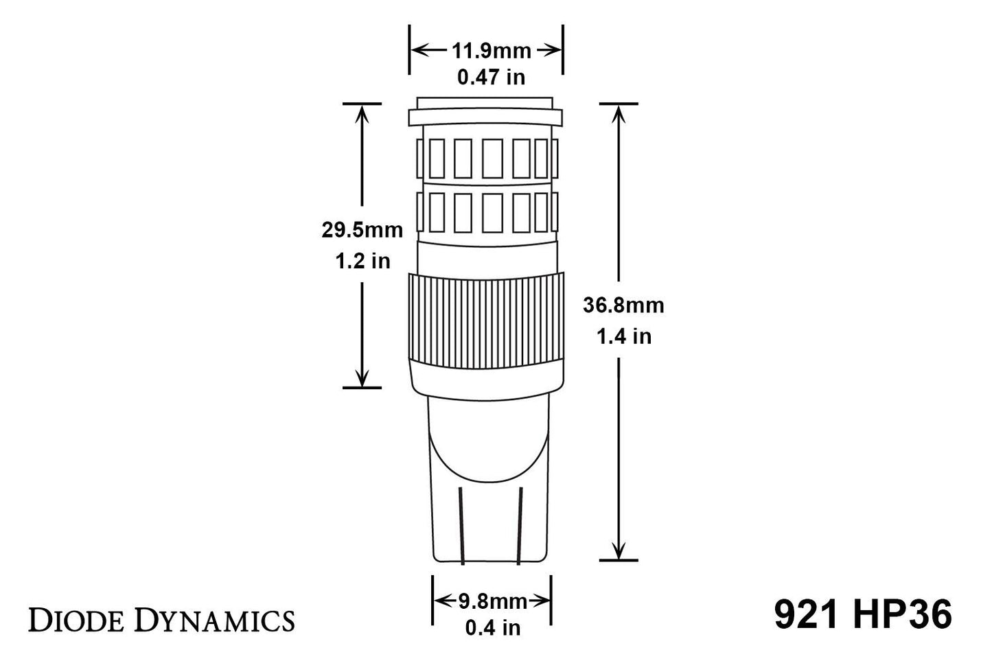 921 HP36 Cool White Backup LED Bulbs