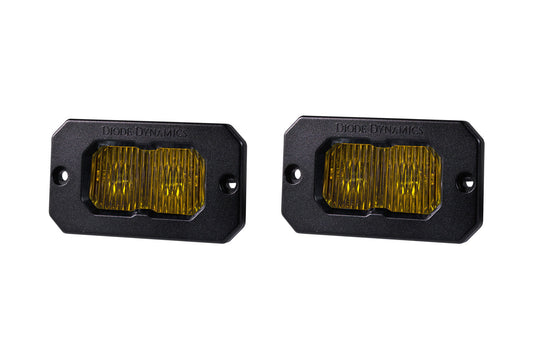 SSC2 SAE Yellow Sport Flush Mount LED Pod (Pair)