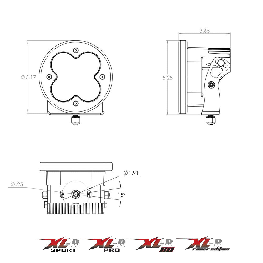 XL-R 80 LED Auxiliary Light Pod Pair - Universal