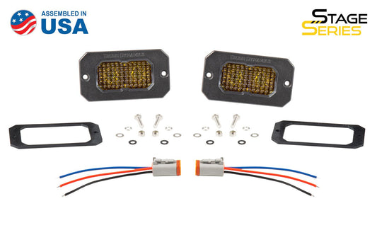 SSC2 SAE Yellow Sport Flush Mount LED Pod (Pair)