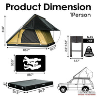 TETON Tri-Clam Hard Shell Roof Top Tent