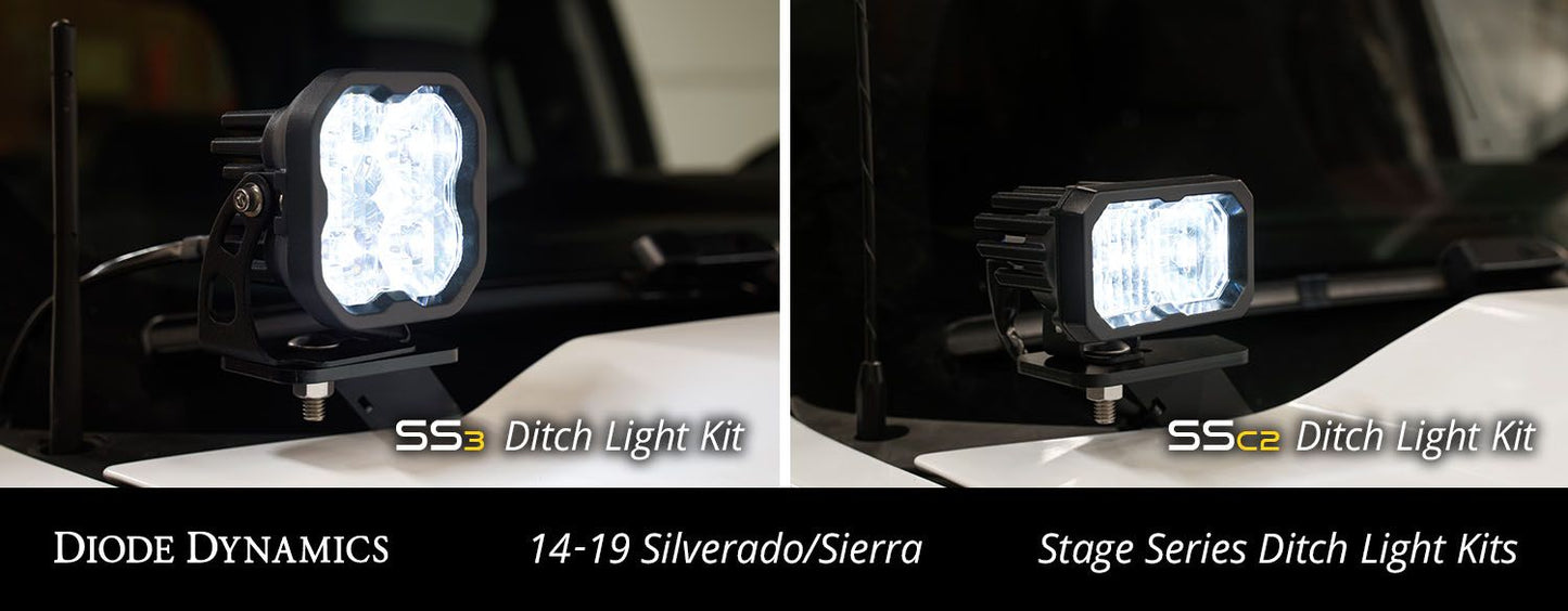 Stage Series Backlit Ditch Light Kit for 2014-2019 Chevrolet Silverado/Sierra 1500