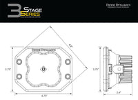 SS3 SAE Yellow Pro Flush Mount LED Pods