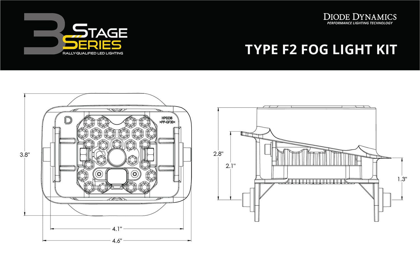 SS3 SAE Type F2 Fog Light Kit