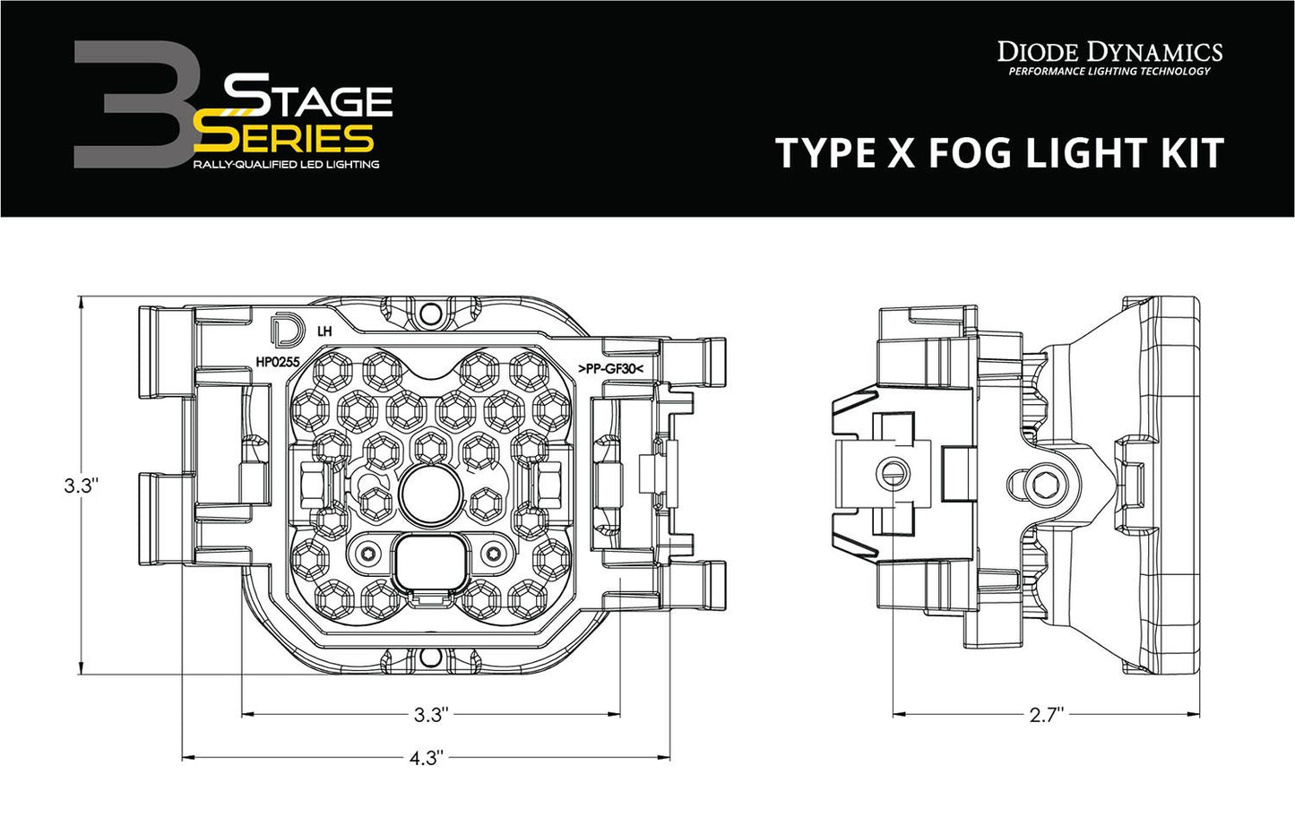 SS3 SAE Type X Fog Light Kit