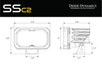 SSC2 SAE/DOT White Pro Standard LED Pod (Pair)