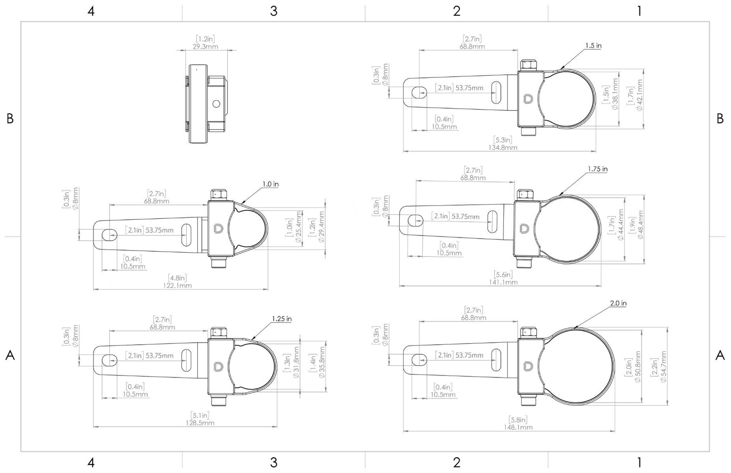 Stage Series Universal Roll Bar Mount Kit (Single)